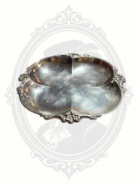 Vintage Wm Rogers Silverplate Divided Serving Dish Candy Nut Relish Tray